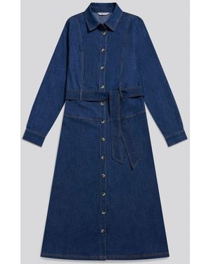 U.S. POLO ASSN. U. S. Polo Assn U. S. Polo Assn. Denim Midaxi Shirt Dress - Blue