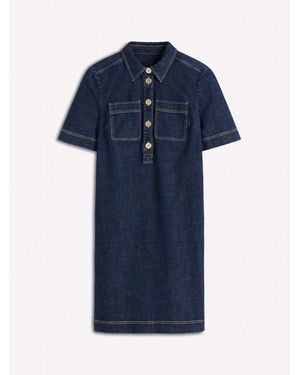 Boden Zia Denim Pocket Shift Dress - Blue