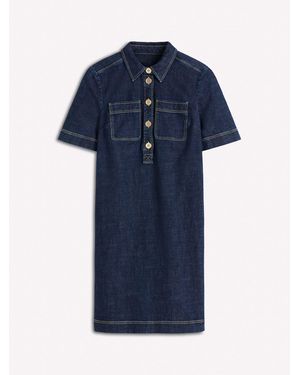 Boden Zia Denim Pocket Shift Dress - Blue