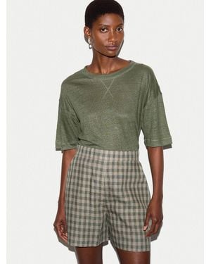 Jigsaw Linen Boxy T-Shirt - Green
