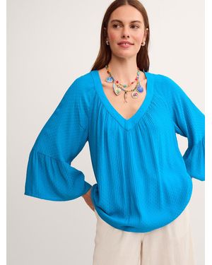 Monsoon Kallie Dobby Blouse - Blue