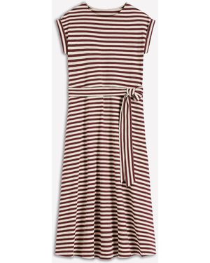 Boden Eve Jersey Midi Dress-Deep Wisteria, Ivory Stripe in Purple | Lyst