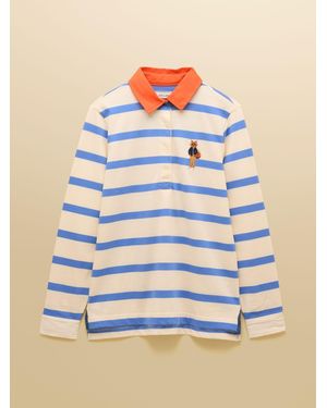 Joules Jonty Embroidered Cotton Rugby Shirt - Blue