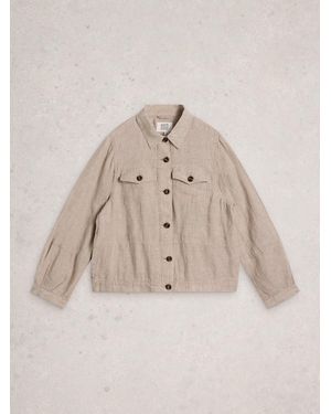 White Stuff Camille Linen Jacket - Natural