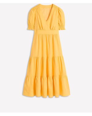 Boden Anna Tiered Midi Dress - Yellow