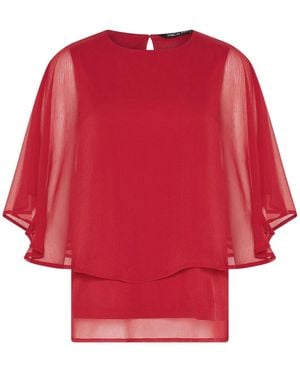 M Com Chiffon Cape Top - Red