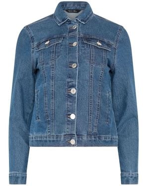 M Com Button Detail Denim Jacket - Blue