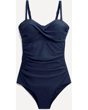 Linzi Capri Weicher, Figurformender Bandeau-Badeanzug Mit Körbchen Und Abnehmbaren Trägern - Blau