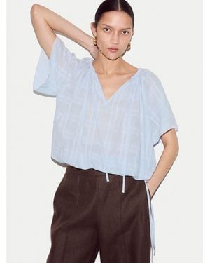 Jigsaw Drawstring Detailed Top - White