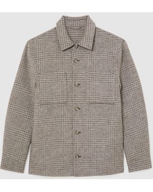 Reiss Gano Wool-Blend Twin-Pocket Overshirt - Gray