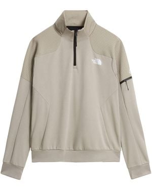 The North Face Mountwain Athletics 1/4 Zip Fleece Sweat Top - Gray