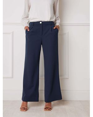 M Com Scuba Wide Leg Pants - Blue