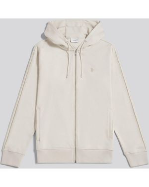U.S. POLO ASSN. U. Polo Assn U. Polo Assn Double Horsemen Interlock Zip Hoodie - Natural