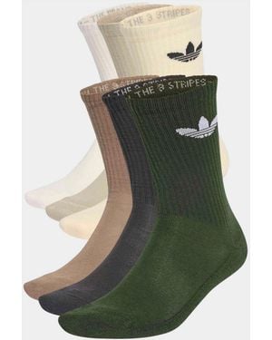 adidas Originals Trefoil Crew Socks 6 Pack - Green