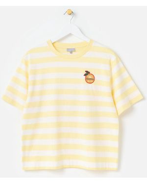 Oliver Bonas Striped Embroiderd T-Shirt - Natural
