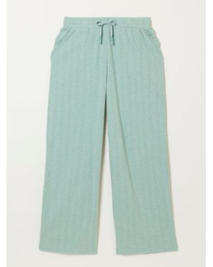 FatFace Fatface Lola Light Pointelle Wide Leg Pants - Green
