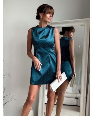 Style Cheat Mini Satin Dress - Blue