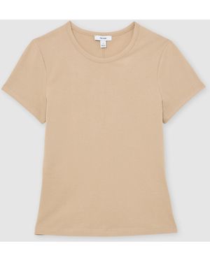 Reiss Stretch-Cotton Crew-Neck T-Shirt - Natural