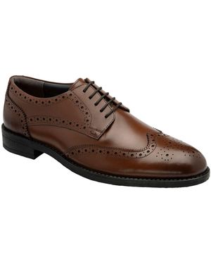 Frank Wright Leather Lace-Up Brogue Shoes - Braun