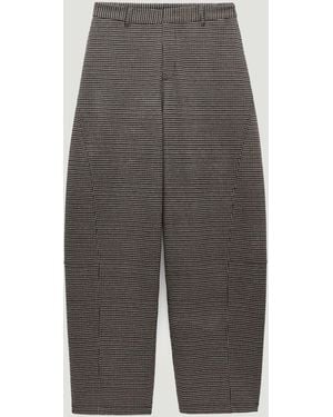 Hush Taylor Check Barrel Leg Sweatpants - Gray