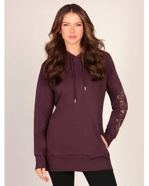 Pineapple Longline Hoodie - Purple