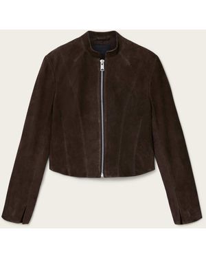 AllSaints Dark Sadler Suede Jacket - Black
