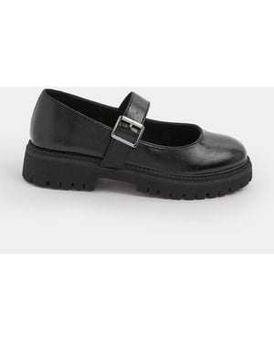 Yours Curve Extra Wide Fit Chunky Mary Janes Shoes - Black
