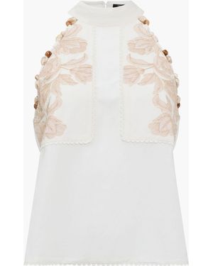 French Connection Calissa Embroidered Blouse - White