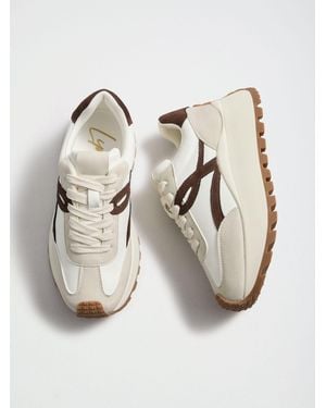 Lipsy Chocolate Laceup Chunky Flatform Sneakers - Natural