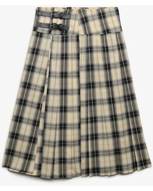 Superdry Check Midi Skirt - Blue