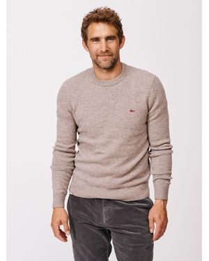aubi Phillips Lambswool Crew Neck Jumper - Grey