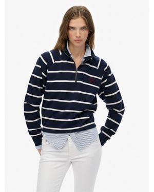 Superdry Athletic Essentials Applique Loose Zip Track Top - Blue