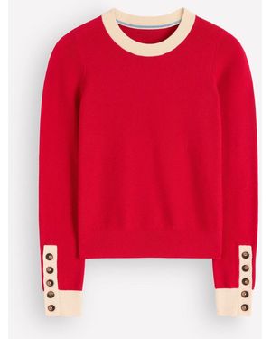 Boden Grace Color Block Sweater - Red