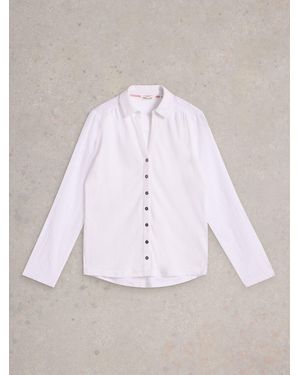 White Stuff 100% Cotton Mix Jersey Annie Shirt - Pink