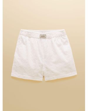 Joules Amara Broderie Pull On Short - Natural