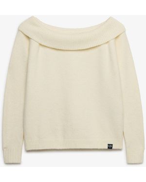 Superdry Bardot Knitted Sweater - Natural