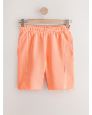 Next Longline Washed Sweat Shorts - Orange