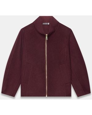 Mint Velvet Wool Blend Hand Finished Bomber Jacket - Red