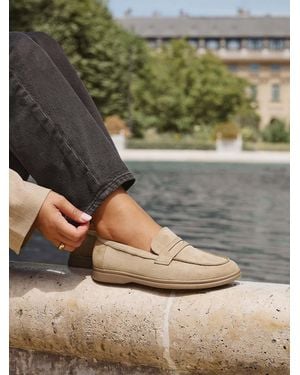 Linzi Wide Fit Request Wide Fit Classic Loafers With Front Tab - Green