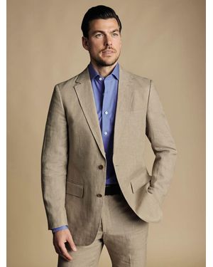 Charles Tyrwhitt 100% Leinen Slim-Fit Jacke - Natur