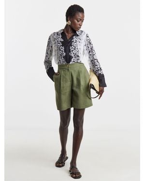 JD Williams Placment Print Voile Shirt - White