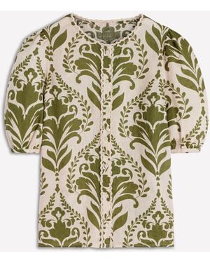 Boden Leah Short Sleeve Linen Top - White