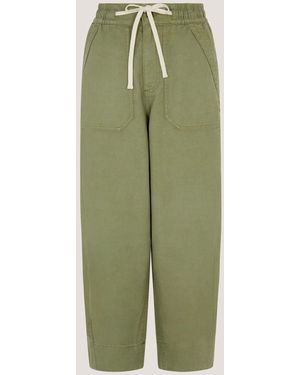 Monsoon Khaki Megan Cropped Barrel Pants - Green