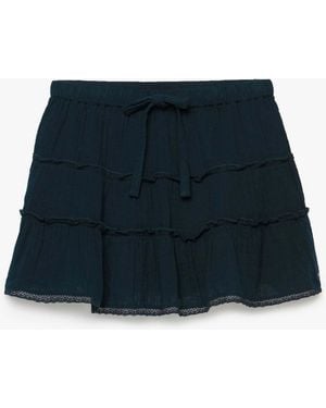 Superdry Cheesecloth Tiered Mini Skirt - Blau