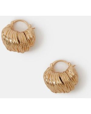Accessorize Tone Croissant Hoop Earrings - Metallic