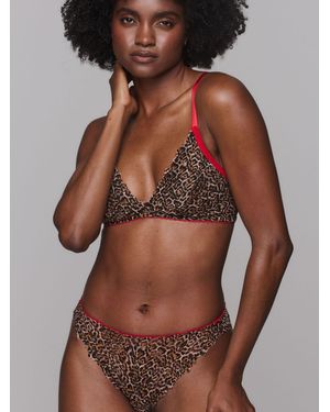 Lemonade Dolls Leopard Lace High Waist Briefs - Brown
