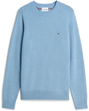 Tommy Hilfiger Sky Pure Lambswool Crew Neck Sweater - Blue