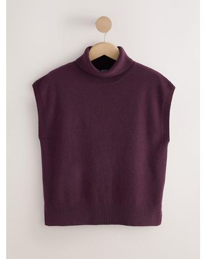 Next Burgundy Tank Roll Neck Cover-Up - Purple