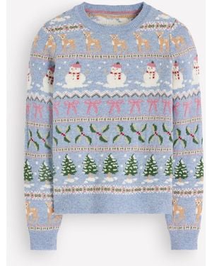 Boden Edie Fairisle Sweater - Blue