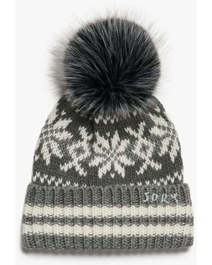 Superdry Outdoors Fairisle Beanie Hat - White